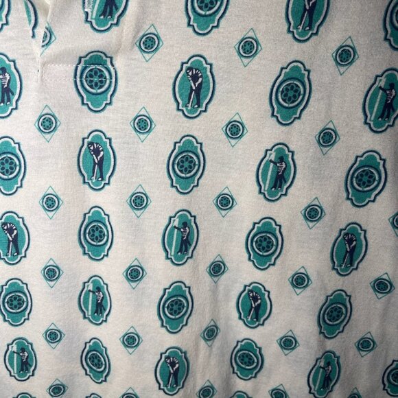 VTG Par Four Blue and Teal Short Sleeve Collared Single Stitch Golf Polo Large - Picture 4 of 4